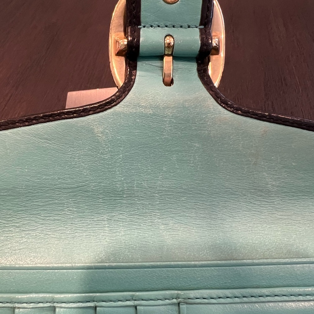 Coach Bleeker Signature Black Brown Leather Buckle Flap Clutch Wallet - Picture 5 of 11
